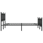 ZNTS Metal Bed Frame without Mattress with Footboard Black 140x200cm 376343