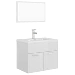 ZNTS Bathroom Furniture Set High Gloss White Engineered Wood 3071321