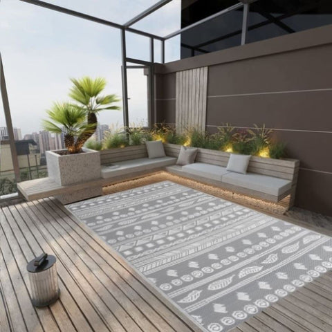 Outdoor Rug ARAKIL Grey 190x290 cm PP 316973