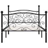 Bed Frame without Mattress with Slatted Base Black Metal 90x200 cm 284454