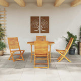 Garden Dining Set Folding 5 pcs Brown Solid Acacia Wood 3375706