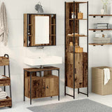 Bathroom Furniture Set with Door 3 pcs Old Wood Engineered Wood 3332549