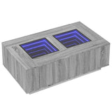 Coffee Table with Infinity LED Grey Sonoma 116x69x40 cm 3284061