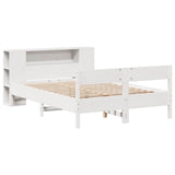 Bookcase Bed without Mattress White 140x200cm Solid Wood Pine 3322949