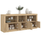 Sideboard with LED Lights Sonoma Oak 162x37x67 cm 3208997