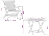 3 Piece Folding Garden Bistro Set 3 pcs Natural Solid Teak Wood 3434119
