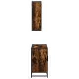 ZNTS 2 Piece Bathroom Furniture Set Smoked Oak Engineered Wood 3300892