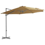 Garden Parasol with Portable Base Taupe 276342