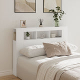 LED Headboard White 140x18.5x103.5 cm Engineered Wood 837344