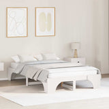 Bed Frame White 135 x 190 cm Solid Pine Wood 872954