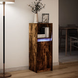 Sideboard with LED Smoked Oak 38x34x100 cm Engineered Wood 852170