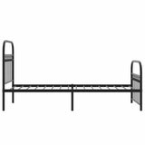 Metal Bed Frame without Mattress with Footboard Black 80x200cm 376609
