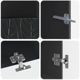 5 Piece LED TV Cabinet Black Engineered Wood 3416756