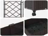 Garden Planter with Trellis&Wheels 2 pcs Brown PP 3422984