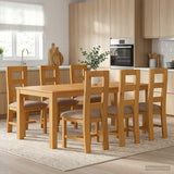 Dining Set 7 pcs Grey Solid Oak Wood 3430395