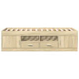 Bed Frame with Storage Sonoma Oak 80 x 200 cm Engineered Wood 3429494