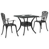 Garden Table Set 3 pcs Black Cast Aluminium 3334757