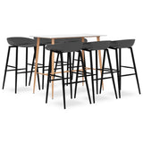 7 Piece Bar Set White and Grey 3057453