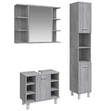 3 Piece Bathroom Cabinet Set Grey Sonoma Engineered Wood 3187607