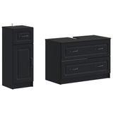 2 Piece Bathroom Cabinet Set UTRECHT Black Engineered Wood 3417730