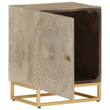 ZNTS Bedside Cabinet 40x30x50 cm Solid Wood Mango and Iron 372014