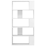 Book Cabinet High gloss white Engineered wood 80cm x 24cm x 159cm 800105