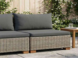 Middle Sofa with Cushions GENDT Natural Rattan Kubu Grey 42034389