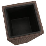 Garden Raised Beds 3 pcs Poly Rattan Brown 40535