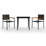 Garden Dining Set Black 3099419