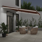 ZNTS Manual Retractable Awning with LED Brown 600x350 cm 3215400