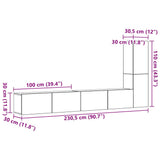 3 Piece TV Cabinet Set Wall-mounted Old Wood Engineered Wood 3329197