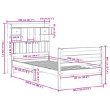 Bookcase Bed without Mattress 100x200 cm Solid Wood Pine 3321934