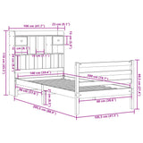 Bookcase Bed without Mattress Wax Brown 100x200cm Solid Wood Pine 3321954