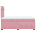 ZNTS Box Spring Bed with Mattress Pink 120x190 cm Small Double Velvet 3290863