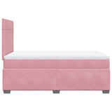 ZNTS Box Spring Bed with Mattress Pink 120x190 cm Small Double Velvet 3290863