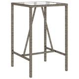 Outdoor Bar Table Grey 70x70x110 cm Poly Rattan 368695