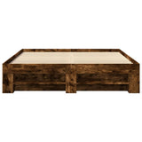Bed Frame without Mattress Smoked Oak 150x200 cm King Size Engineered Wood 3295468