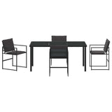 Garden Dining Set Folding 5 pcs Black Textilene and steel 3379334