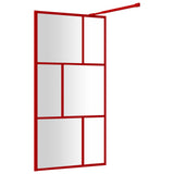 Walk-in Shower Wall with Clear ESG Glass Red 115x195 cm 154958