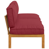 Sofa Set Plain Wine Red 240 x 80 x 69 cm Solid Acacia Wood 3418222