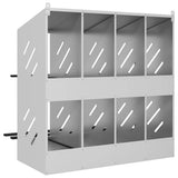 Chicken Nesting Box with 8 Compartments Galvanized Silver Metal 864350