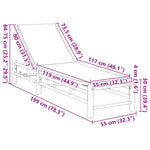 Sun Lounger with Cushions 55x199x30 cm Bamboo 4108227