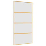 Sliding Door Gold 102.5x205 cm Frosted ESG Glass and Aluminium 155183