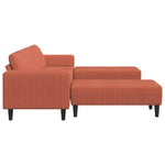 Fabric Sofa with Cushion Red Orange 208 cm Corduroy fabric 3335138