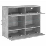 TV Wall Cabinet with LED Lights Concrete Grey 78.5x30x60.5 cm 837102