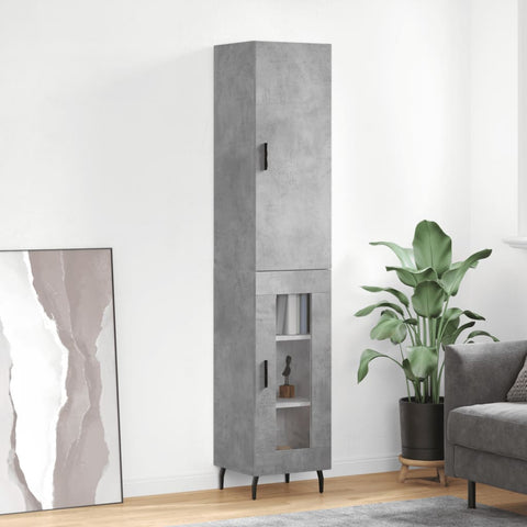 Highboard Concrete Grey 34.5x34x180 cm Engineered Wood 3199061
