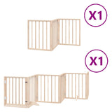 Dog Gate with Door Foldable 9 Panels 450 cm Poplar Wood 3155529