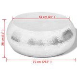 242322 Hammered Aluminium Coffee Table Silver