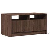 Coffee Table with LED Lights Brown Oak Engineered Wood 851997
