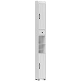 Tall Bathroom Cabinet, Farmhouse Slim Bathroom Storage Cabinet with Barn Doors, Toilet Paper Roll T3398P423554